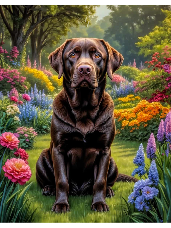 Labrador Chocolate Portrait Paintings