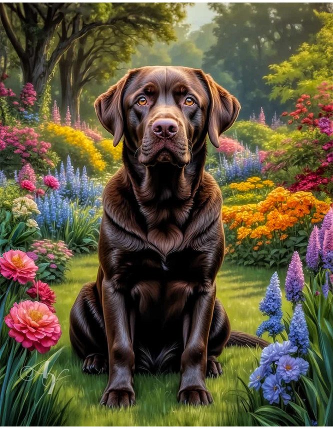 Labrador Chocolate Portrait Paintings Labrador Chocolate Portrait Paintings