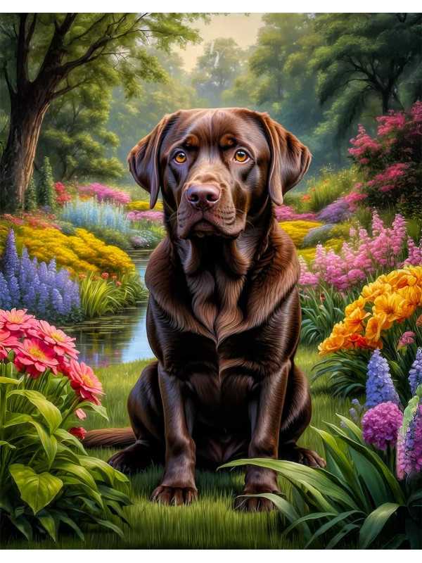 Labrador Chocolate Portrait Paintings