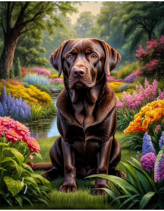 Labrador Chocolate Portrait Paintings Labrador Chocolate Portrait Paintings