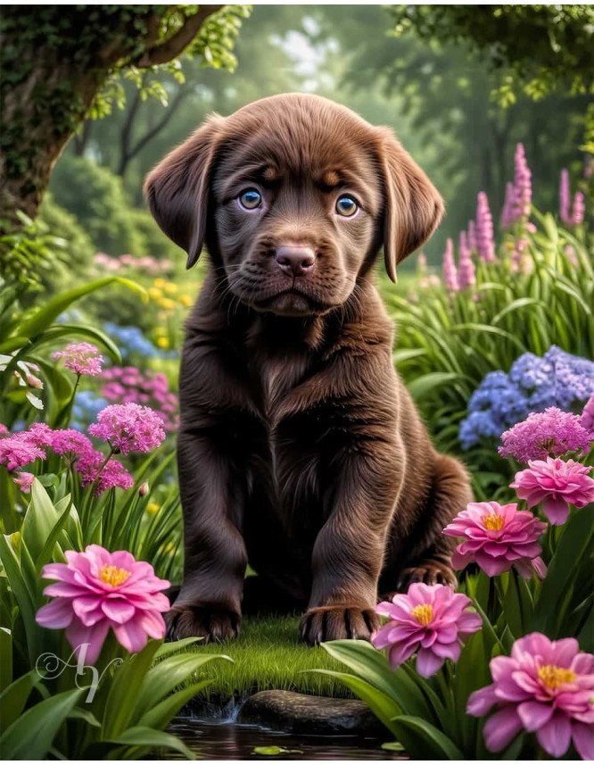 Labrador Chocolate Portrait Paintings Labrador Chocolate Portrait Paintings