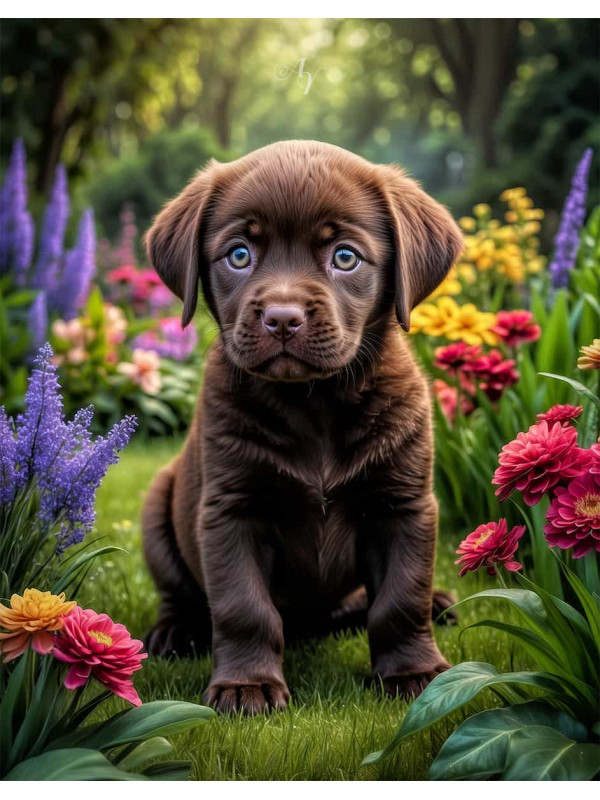 Labrador Chocolate Portrait Paintings
