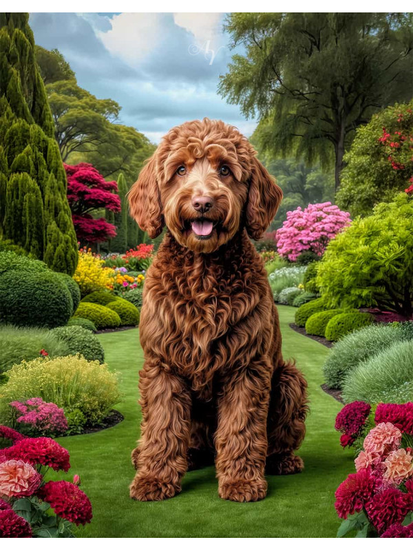 Labradoodle Dog Portrait Paintings