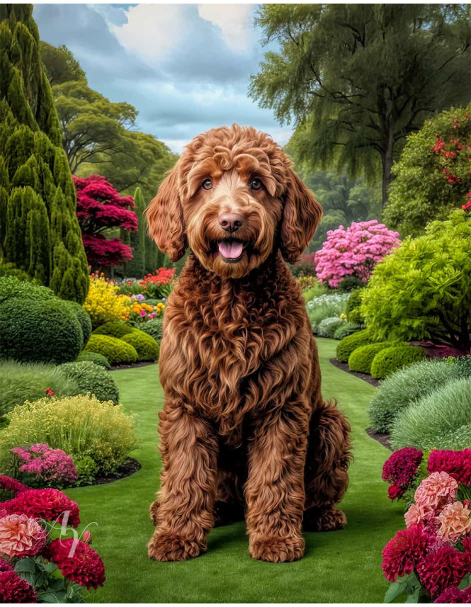 Labradoodle Dog Portrait Paintings