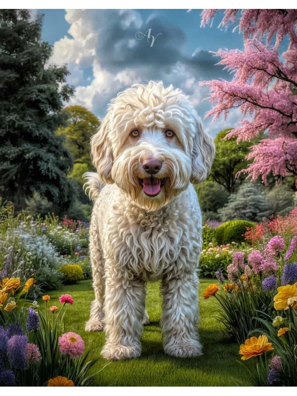 Labradoodle Dog Portrait Paintings