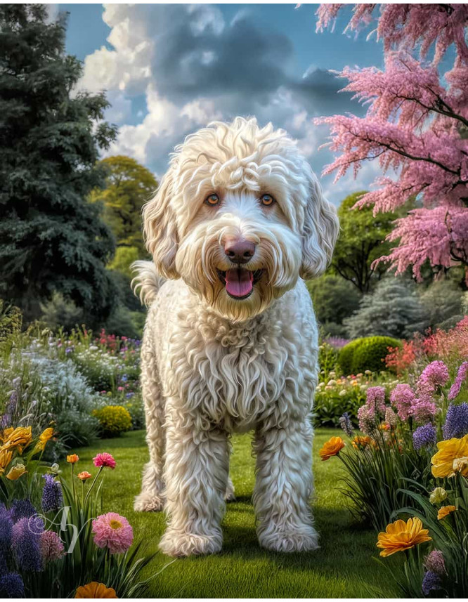 Labradoodle Dog Portrait Paintings