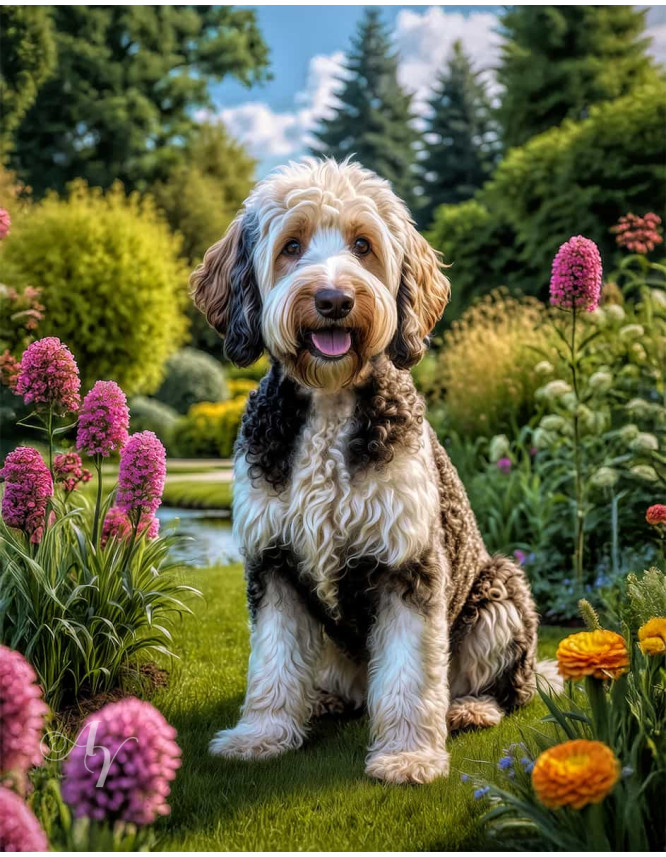 Labradoodle Dog Portrait Paintings