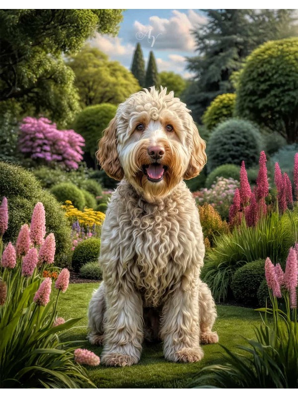 Labradoodle Dog Portrait Paintings