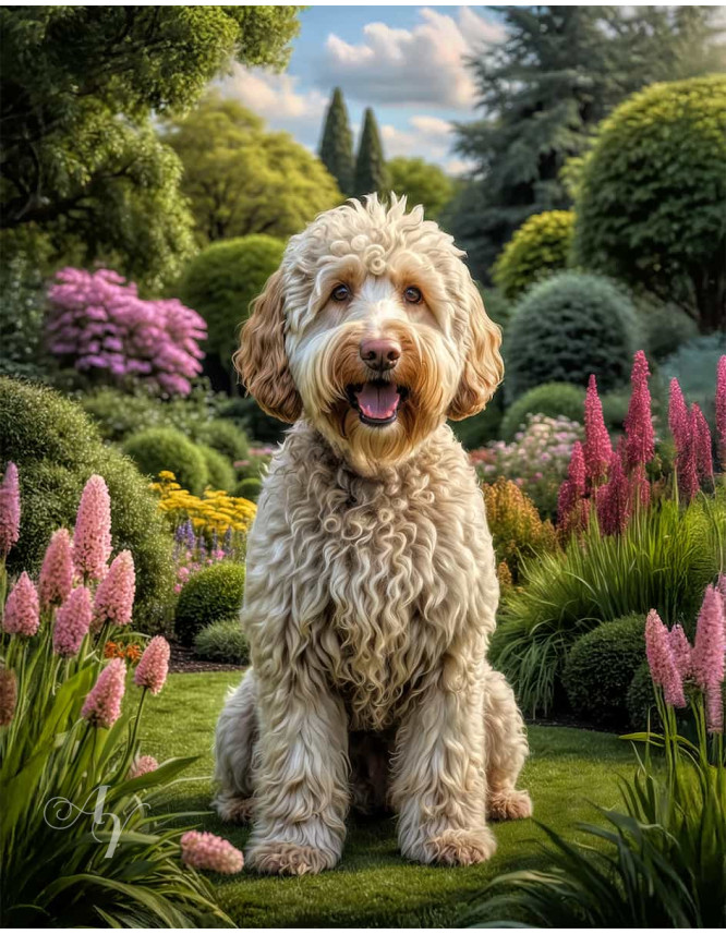 Labradoodle Dog Portrait Paintings