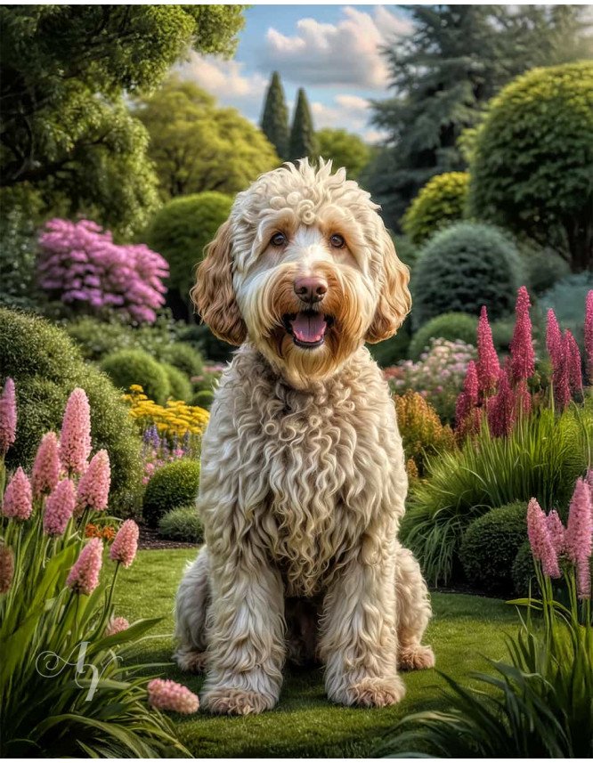 Labradoodle Dog Portrait Paintings Labradoodle Dog Portrait Paintings