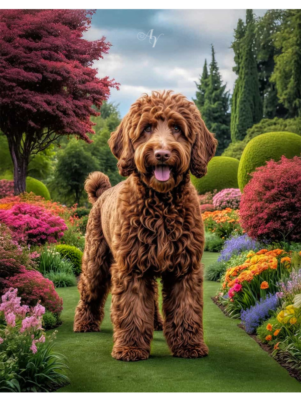 Labradoodle Dog Portrait Paintings