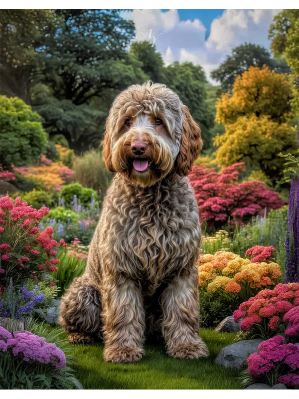 Labradoodle Dog Portrait Paintings