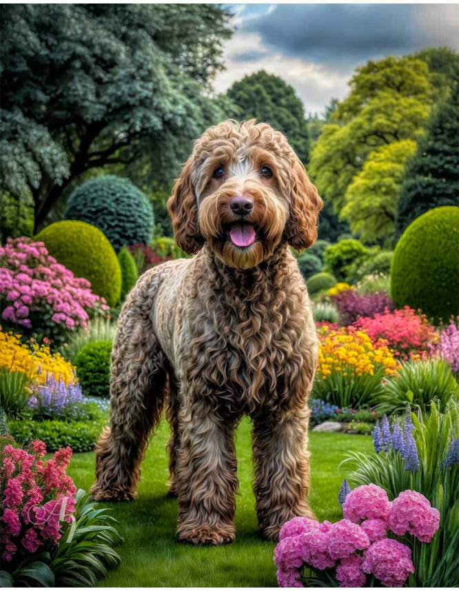 Labradoodle Dog Portrait Paintings