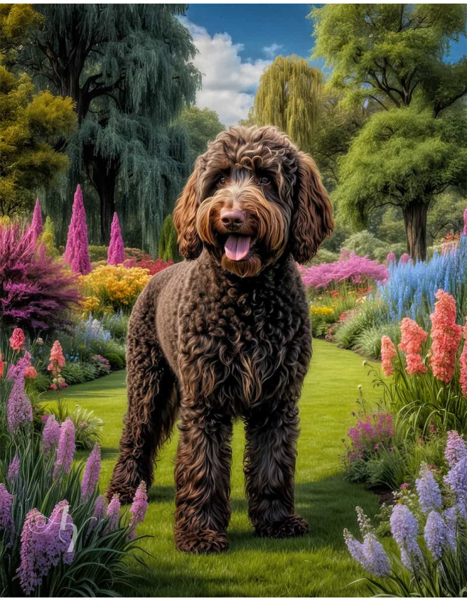 Labradoodle Dog Portrait Paintings