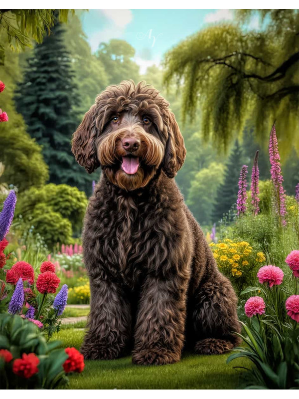 Labradoodle Dog Portrait Paintings