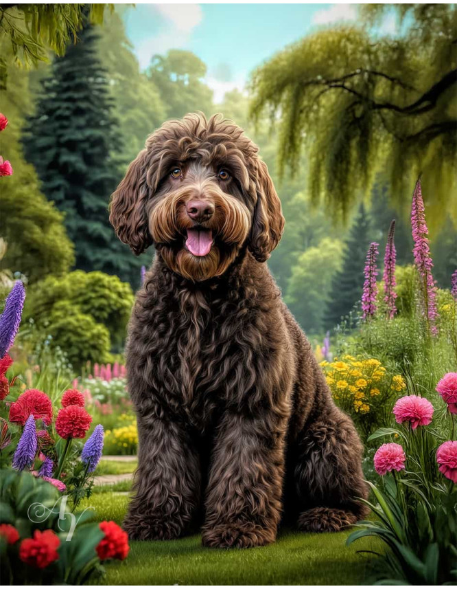 Labradoodle Dog Portrait Paintings