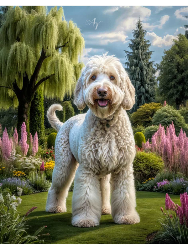 Labradoodle Dog Portrait Paintings