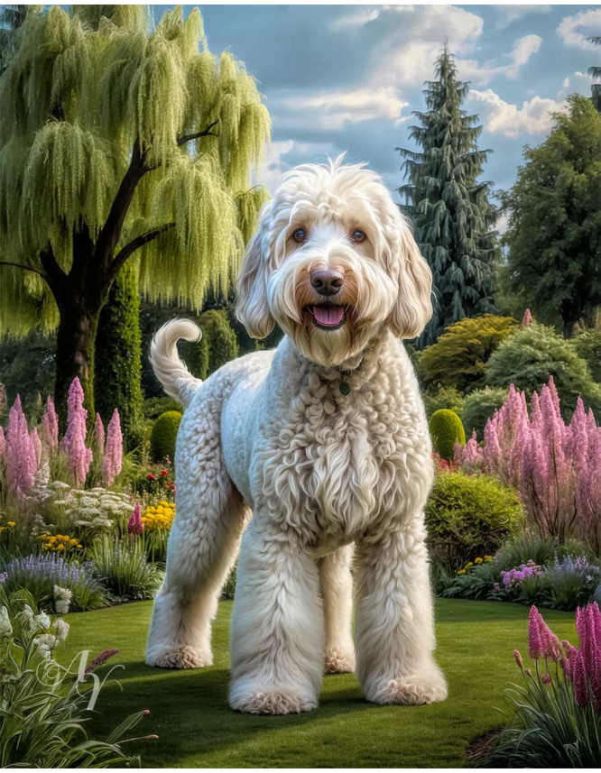 Labradoodle Dog Portrait Paintings