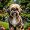 Lhasa Apso Dog Portrait Paintings