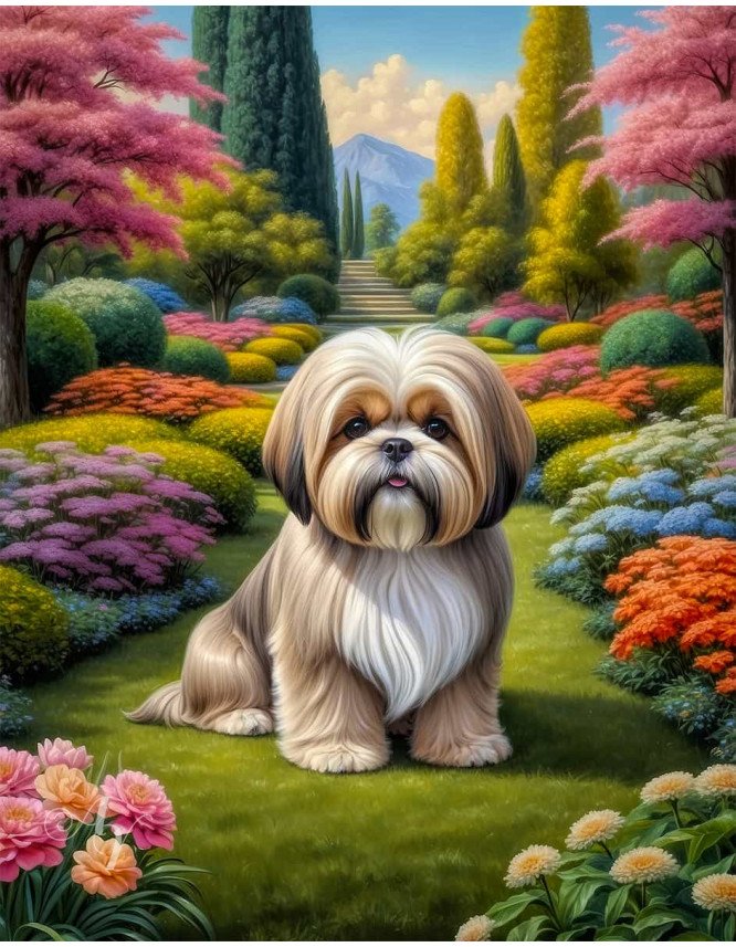 Lhasa Apso Dog Portrait Paintings Lhasa Apso Dog Portrait Paintings
