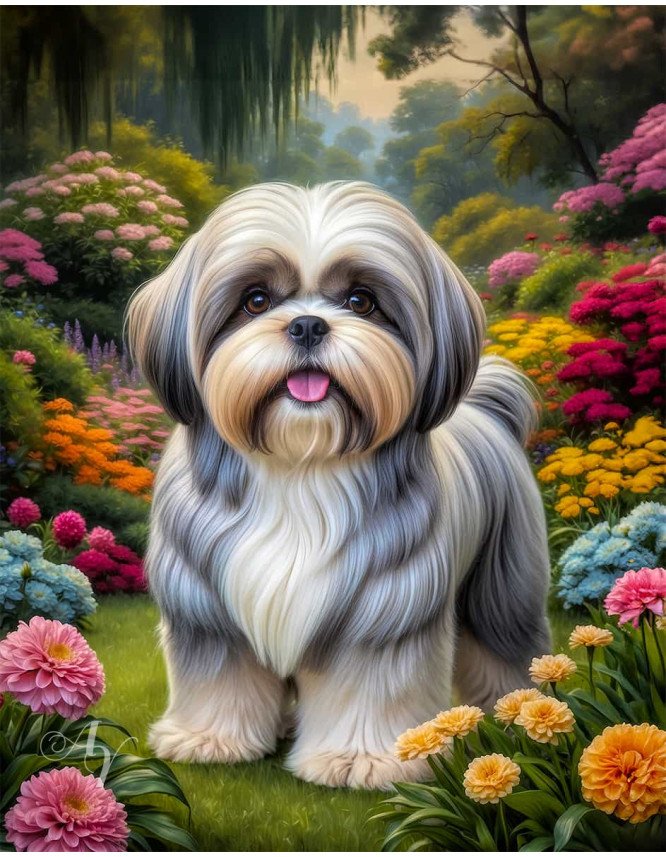 Lhasa Apso Dog Portrait Paintings Lhasa Apso Dog Portrait Paintings
