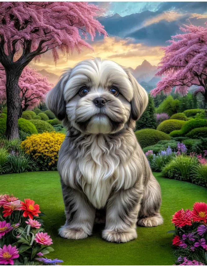Lhasa Apso Dog Portrait Paintings Lhasa Apso Dog Portrait Paintings