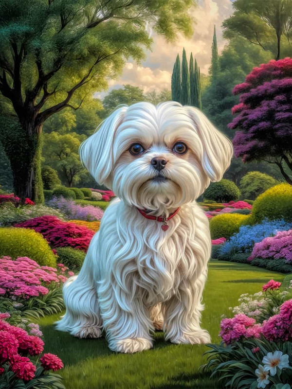 Maltese Dog Portrait Paintings