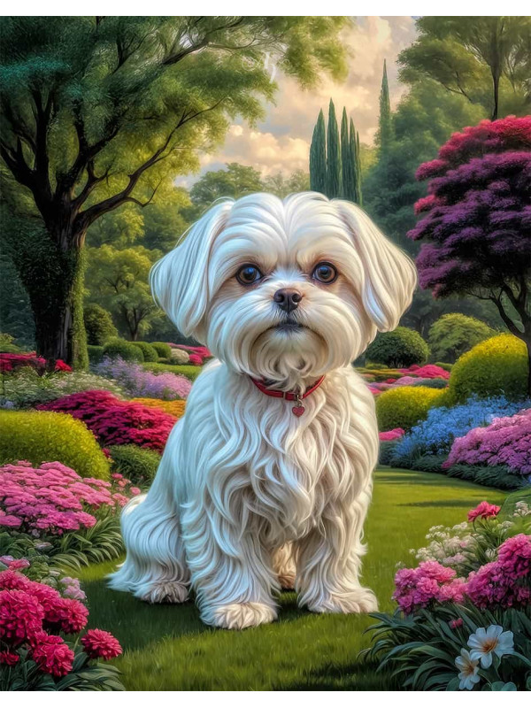 Maltese Dog Portrait Paintings