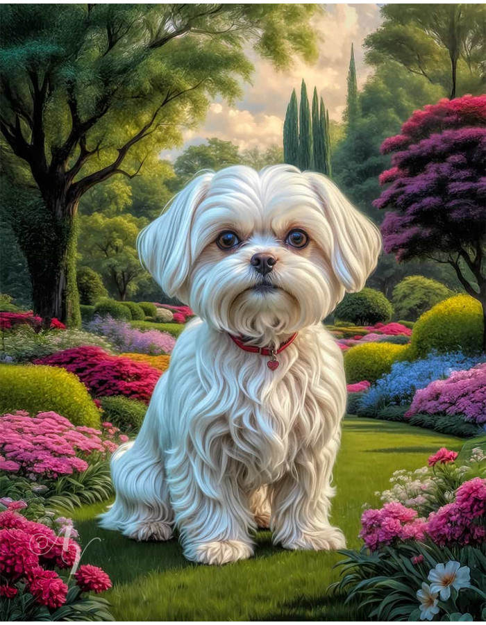Maltese Dog Portrait Paintings