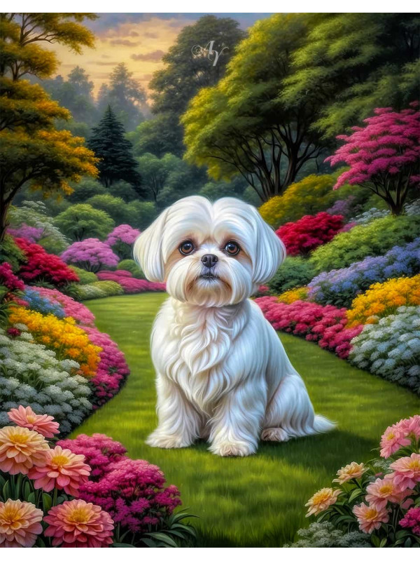 Maltese Dog Portrait Paintings