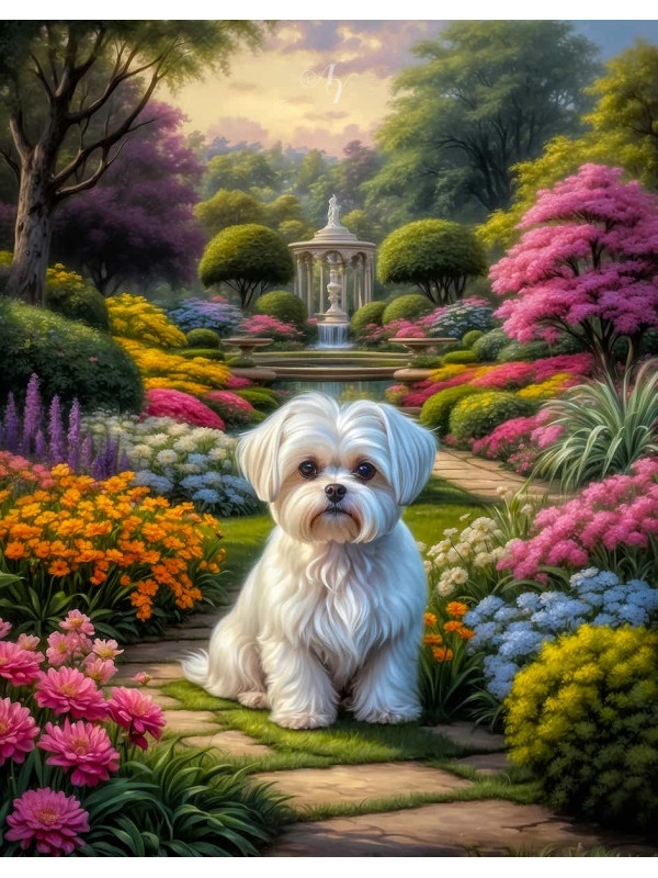Maltese Dog Portrait Paintings