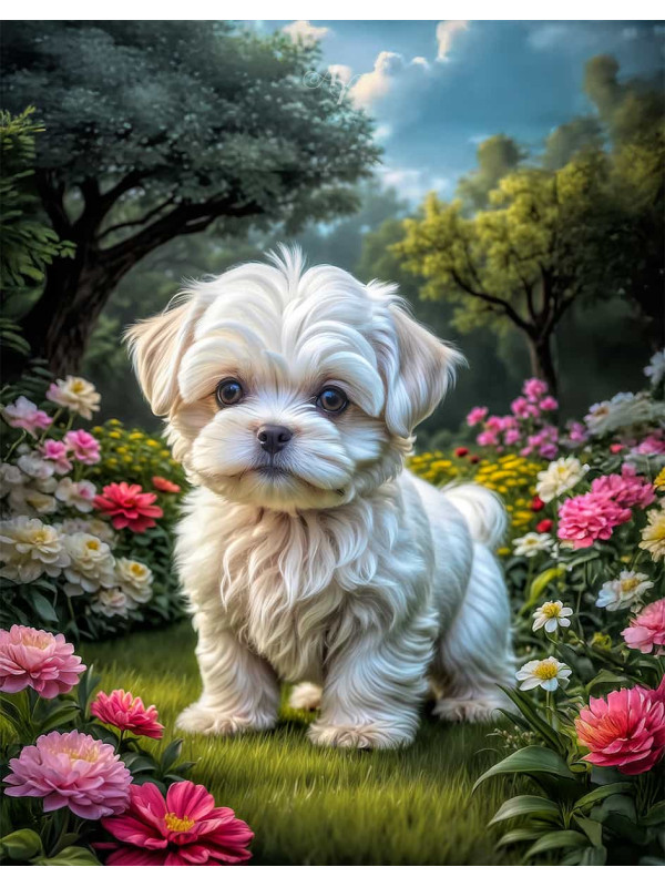 Maltese Dog Portrait Paintings