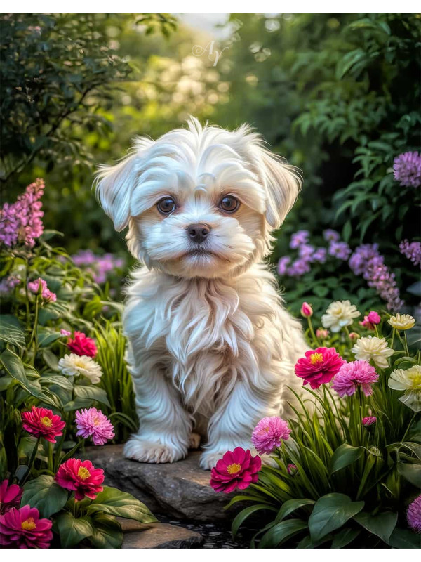Maltese Dog Portrait Paintings