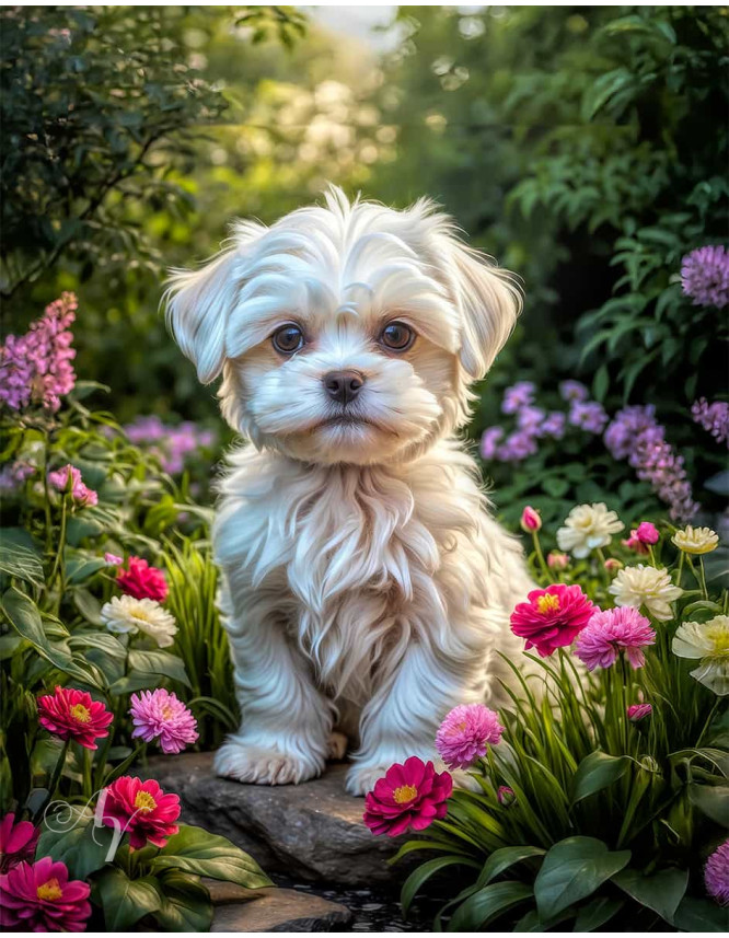 Maltese Dog Portrait Paintings
