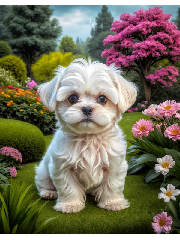 Maltese Dog Portrait Paintings