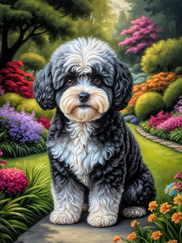 Maltipoo Dog Portrait Paintings