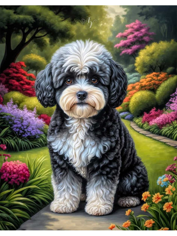 Maltipoo Dog Portrait Paintings
