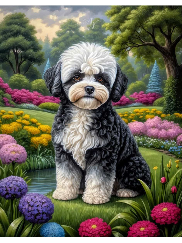 Maltipoo Dog Portrait Paintings