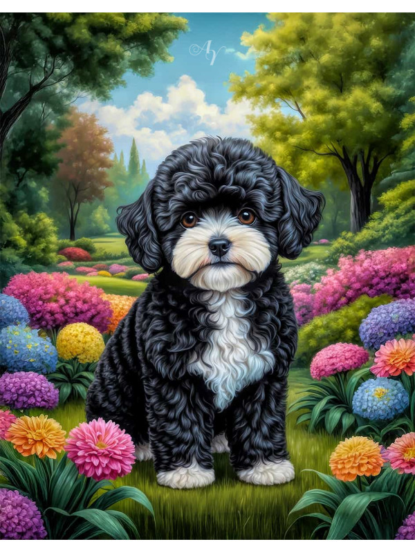 Maltipoo Dog Portrait Paintings