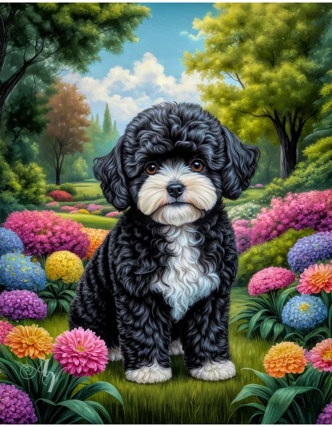 Maltipoo Dog Portrait Paintings