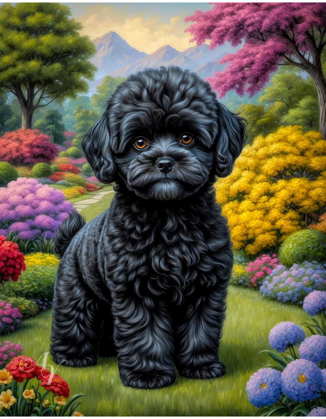 Maltipoo Dog Portrait Paintings
