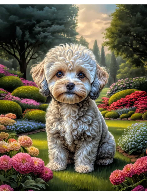 Maltipoo Dog Portrait Paintings