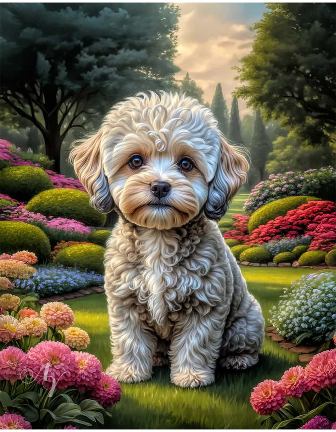 Maltipoo Dog Portrait Paintings