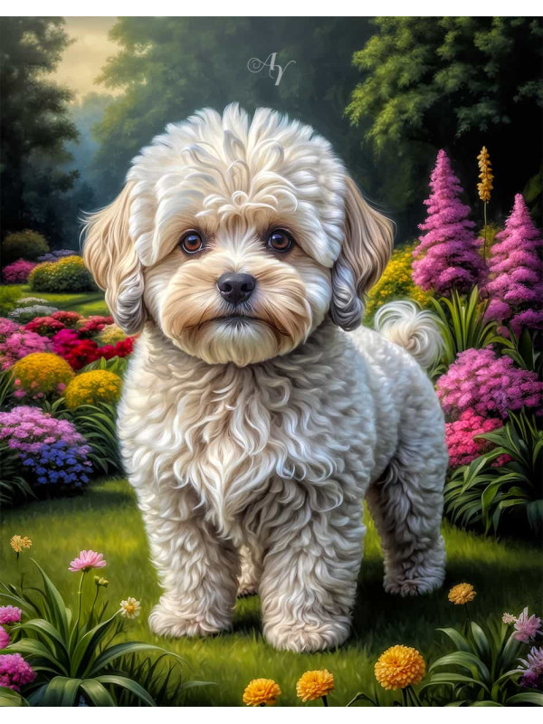 Maltipoo Dog Portrait Paintings