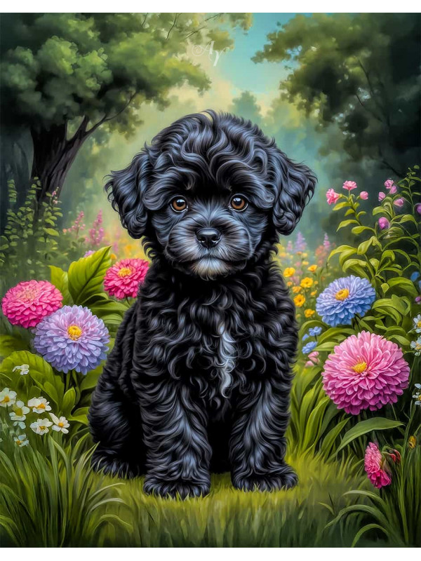 Maltipoo Dog Portrait Paintings