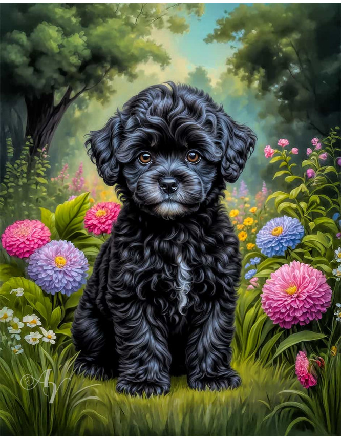 Maltipoo Dog Portrait Paintings