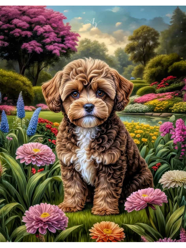 Maltipoo Dog Portrait Paintings