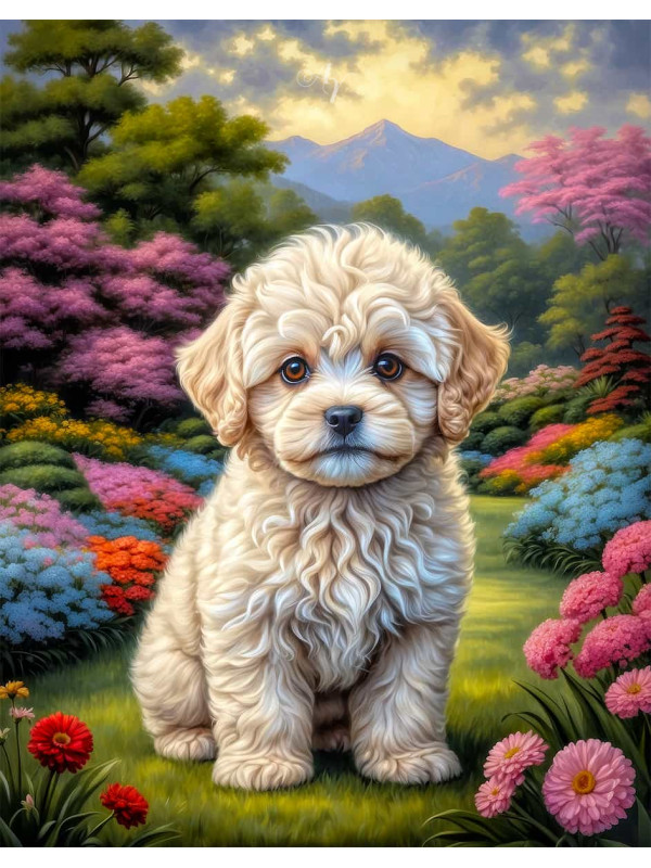 Maltipoo Dog Portrait Paintings