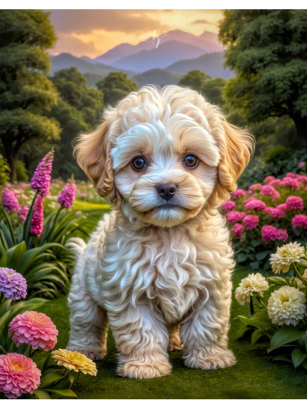 Maltipoo Dog Portrait Paintings