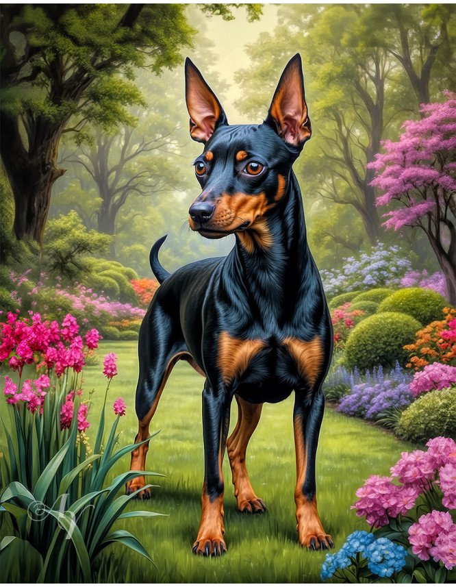 Manchester Terrier Dog Portrait Paintings Manchester Terrier Dog Portrait Paintings